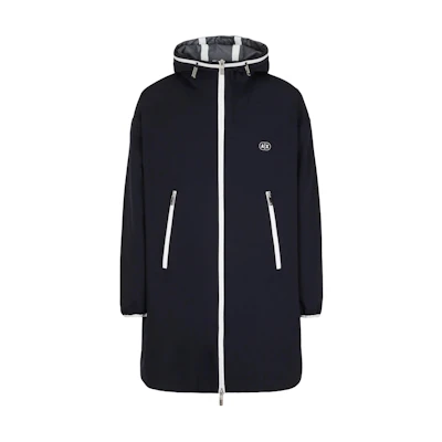 Armani Exchange SS24 Logo Print Zip Hoodie Jacket Navy Blue - 3DZKL1-ZN3AZ-1583