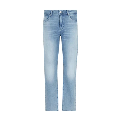 ARMANI EXCHANGE SS24 Logo Slim Low-Rise Straight Jeans Men Light Blue. 3DZJ13-Z1TTZ-25EU
