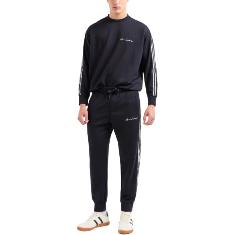 Lookbook Armani Exchange SS24 Logo條紋寬鬆長袖圓領衛衣 8NZMSG-Z9N1Z-1510