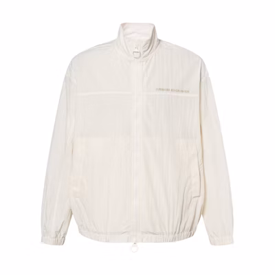 ARMANI EXCHANGE SS24 Logo Zip-Up Jacket Off-White Long Sleeve Coat 3DZB03-ZN3NZ-1793