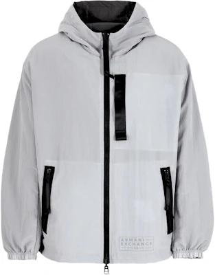 Armani Exchange SS24 Reversible Hooded Zip Jacket Gray - Letter Logo Design 3DZB23-ZN4FZ-6916 Buy Armani Exchange SS24 Reversible Hooded Zip Jacket Gray - Letter Logo Design 3DZB23-ZN4FZ-6916