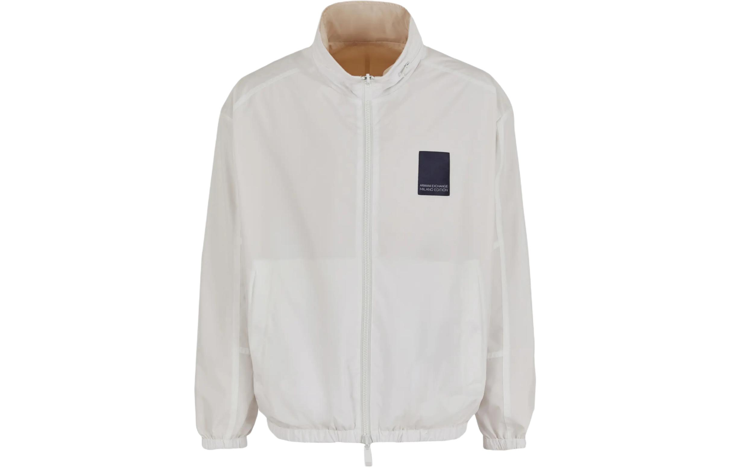 Armani Exchange SS24 Reversible Print Hooded Loose Jacket Beige 3DZB06-ZNB7Z-61AE