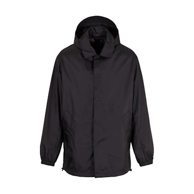 Armani Exchange SS24 Solid Black Hooded Button-Up Jacket 3DZK20-ZN4EZ-1200