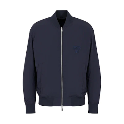 Armani Exchange SS24 Solid Logo Embroidered Long Sleeve Jacket Men’s Navy Blue 3DZBL8-ZN3BZ-15DE