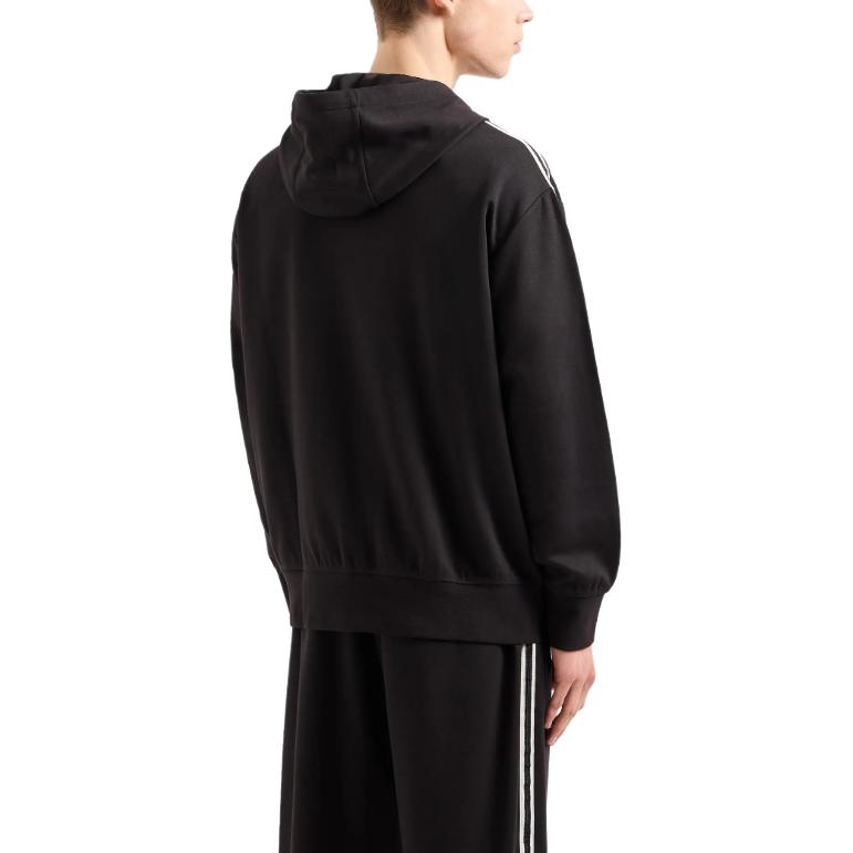 Shop ARMANI EXCHANGE Stripe Logo Hoodie Full-Zip Sweatshirt Black Men FW24. 8NZMSH-Z9N1Z-1200