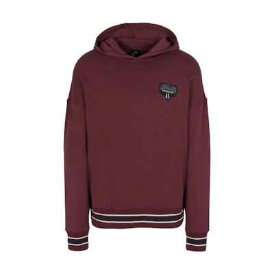 Armani Exchange Striped Letter Hoodie Bordeaux Long Sleeve 6RZMJF-ZJDPZ-114AU