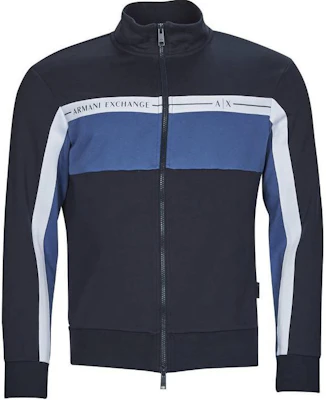 Armani Exchange Striped Stand Collar Jacket Navy Blue 3RZMFC-ZJDEZ-85CE Buy Armani Exchange Striped Stand Collar Jacket Navy Blue 3RZMFC-ZJDEZ-85CE
