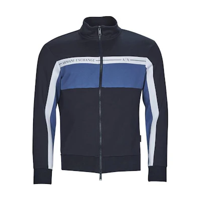 Armani Exchange Striped Stand Collar Jacket Navy Blue 3RZMFC-ZJDEZ-85CE