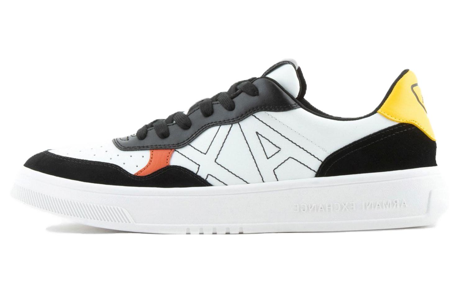 Armani Exchange Suede Low Top 'White Black Yellow'
