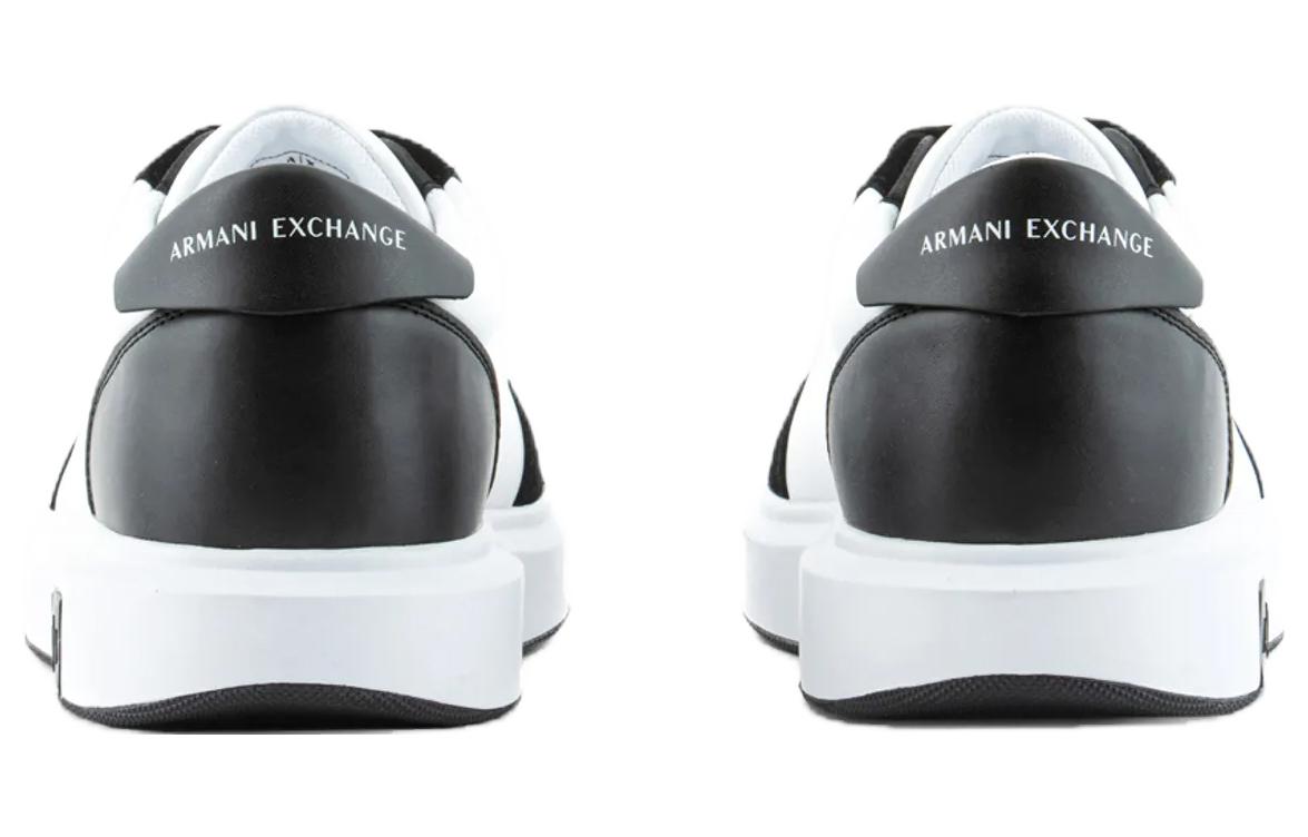 Armani Exchange Suede Round Toe Lace-up Low Top Sneakers 'White Black' 圖 3