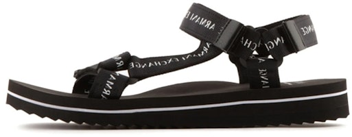 Armani Exchange Velcro Flat Fashion Sandals 'Black' XUP009XV671100002 Armani Exchange Velcro Flat Fashion Sandals 'Black' XUP009XV671100002