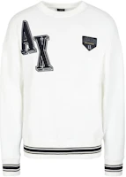 Armani Exchange White Logo Crewneck Loose-Fit Long-Sleeve Sweatshirt 6RZMJE-ZJDPZ-1116 Armani Exchange White Logo Crewneck Loose-Fit Long-Sleeve Sweatshirt 6RZMJE-ZJDPZ-1116
