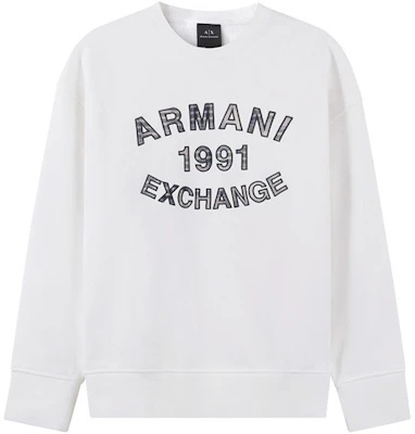 Armani Exchange 白色刺繡Logo格紋寬鬆版圓領休閒上衣 6RZMGA-ZJ4XZ-1116 Order Armani Exchange 白色刺繡Logo格紋寬鬆版圓領休閒上衣 6RZMGA-ZJ4XZ-1116