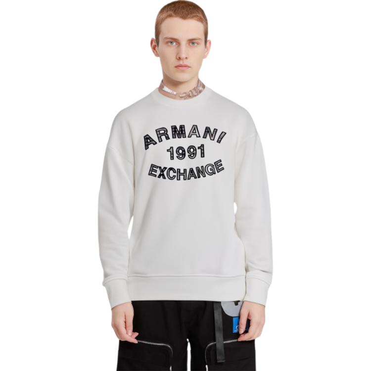 Purchase Armani Exchange 白色刺繡Logo格紋寬鬆版圓領休閒上衣 6RZMGA-ZJ4XZ-1116