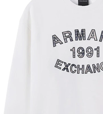 Armani Exchange 白色刺繡Logo格紋寬鬆版圓領休閒上衣 6RZMGA-ZJ4XZ-1116 Details for Armani Exchange 白色刺繡Logo格紋寬鬆版圓領休閒上衣 6RZMGA-ZJ4XZ-1116