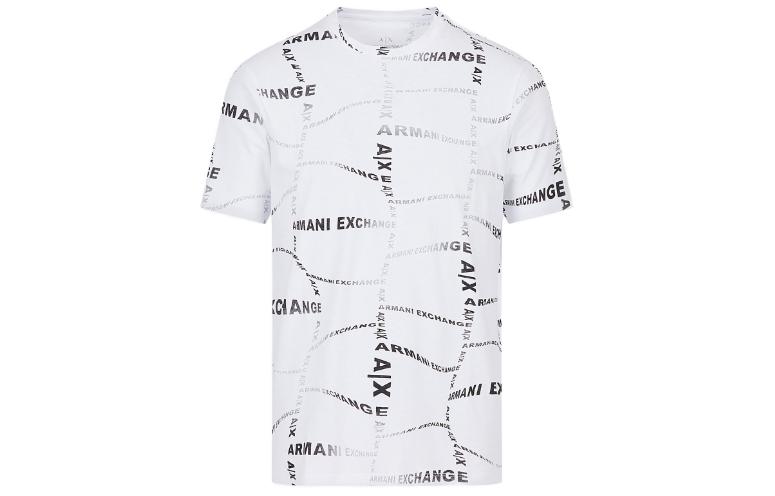 Armani Exchange White Logo Print Crewneck T-Shirt 3RZTFW-ZJ8EZ-21BW