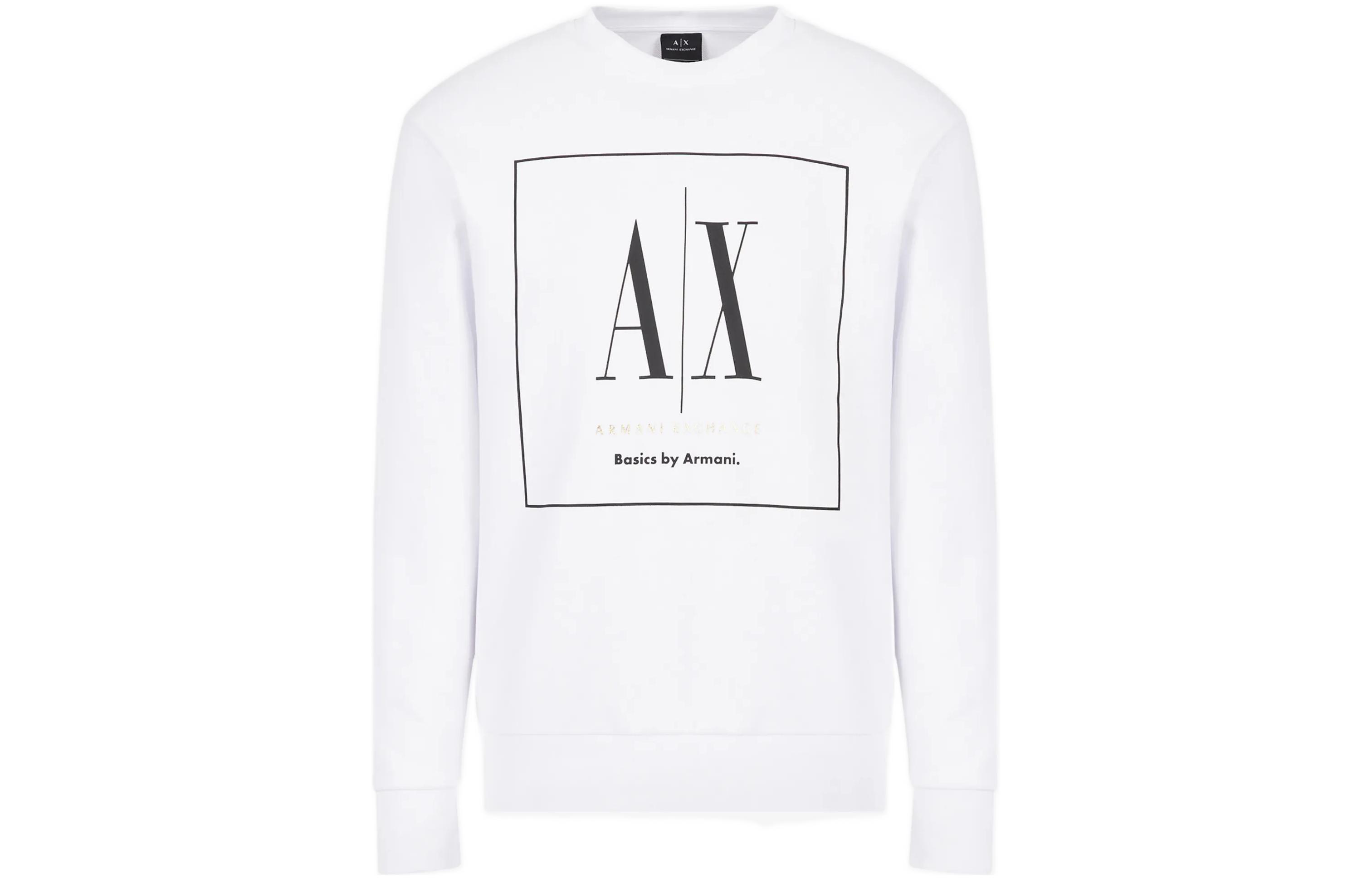 Armani Exchange White Pullover Sweatshirt with Letter Print SS23 3RZMAB-ZJ83Z-1100