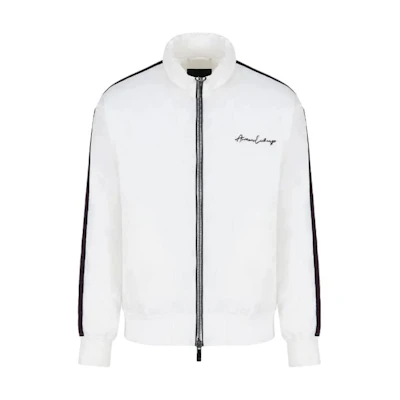 Armani Exchange White Zip Jacket with AE Logo Print 6RZBL6-ZN2UZ-11116