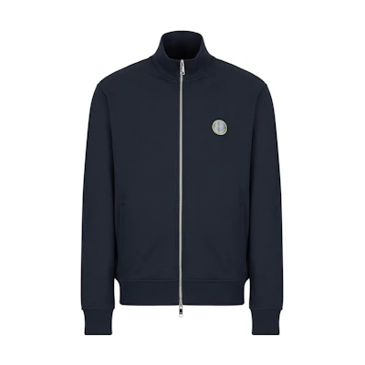 ARMANI EXCHANGE SmileyWorld FW22 Navy Blue Reversible Jacket with Smile Logo. 6LZMJDZ-J6HZ1-1510