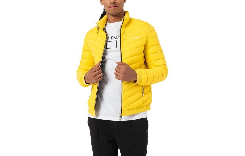 Armani Exchange Yellow Solid Stand Collar Zip-Up Jacket 8NZB52-ZNW3Z-4623