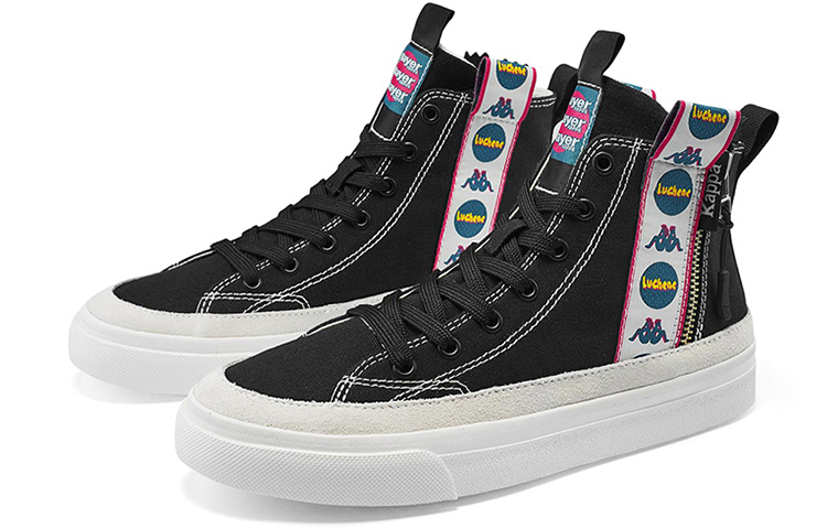 Kappa Artist Collab High-Top Canvas Sneaker 'Black' 圖 5