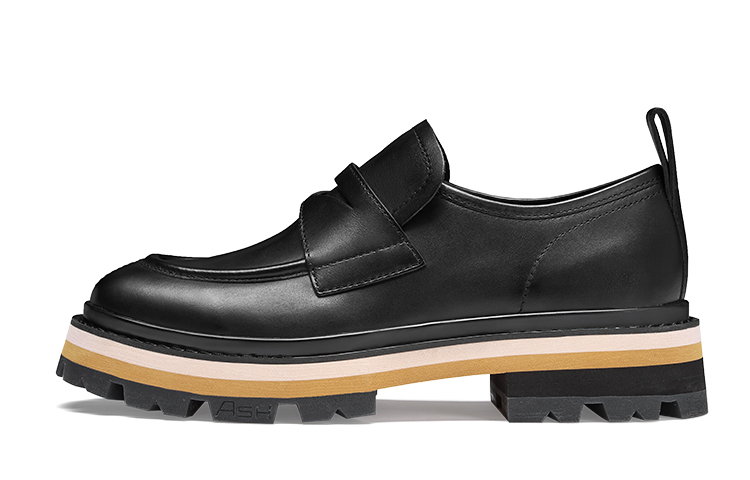 Ash GENIAL BIS 'Black Leather Thick-Sole Loafers'