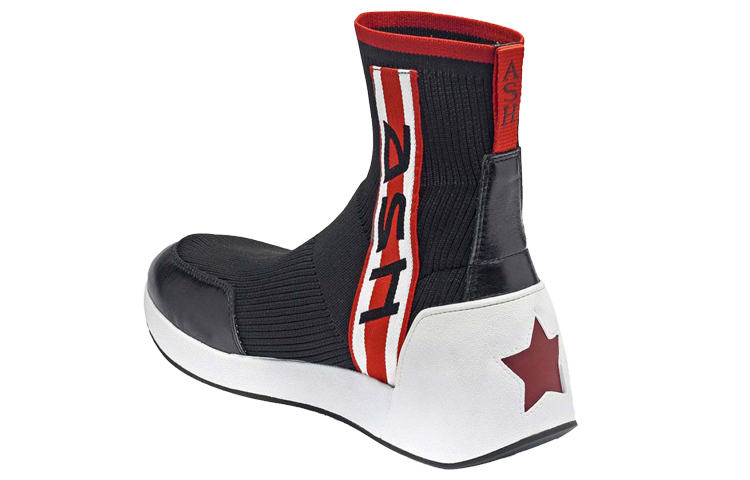 Lookbook 애쉬 니트 하이탑 러너 '블랙 레드' (63 characters) FW18-ME-126376-001