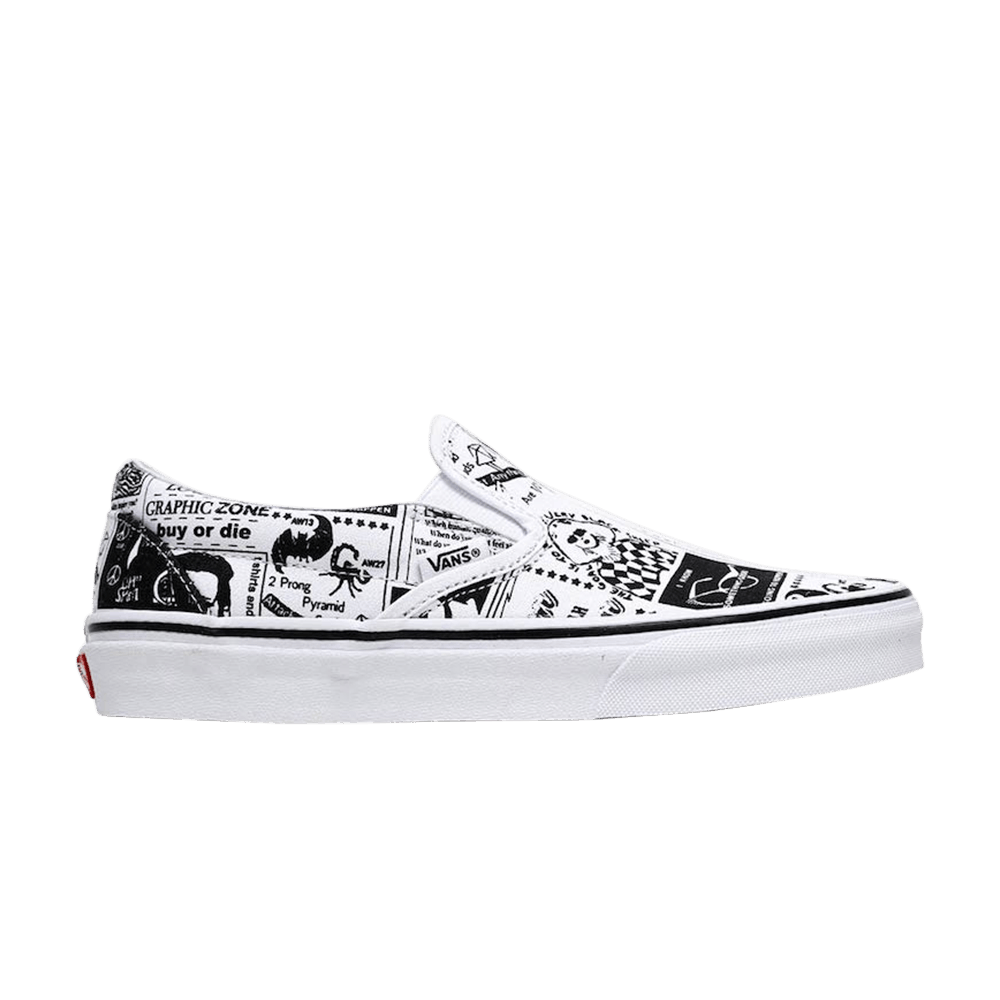 Ashley Williams Vans Classic Slip-On 'Newsletter Print'