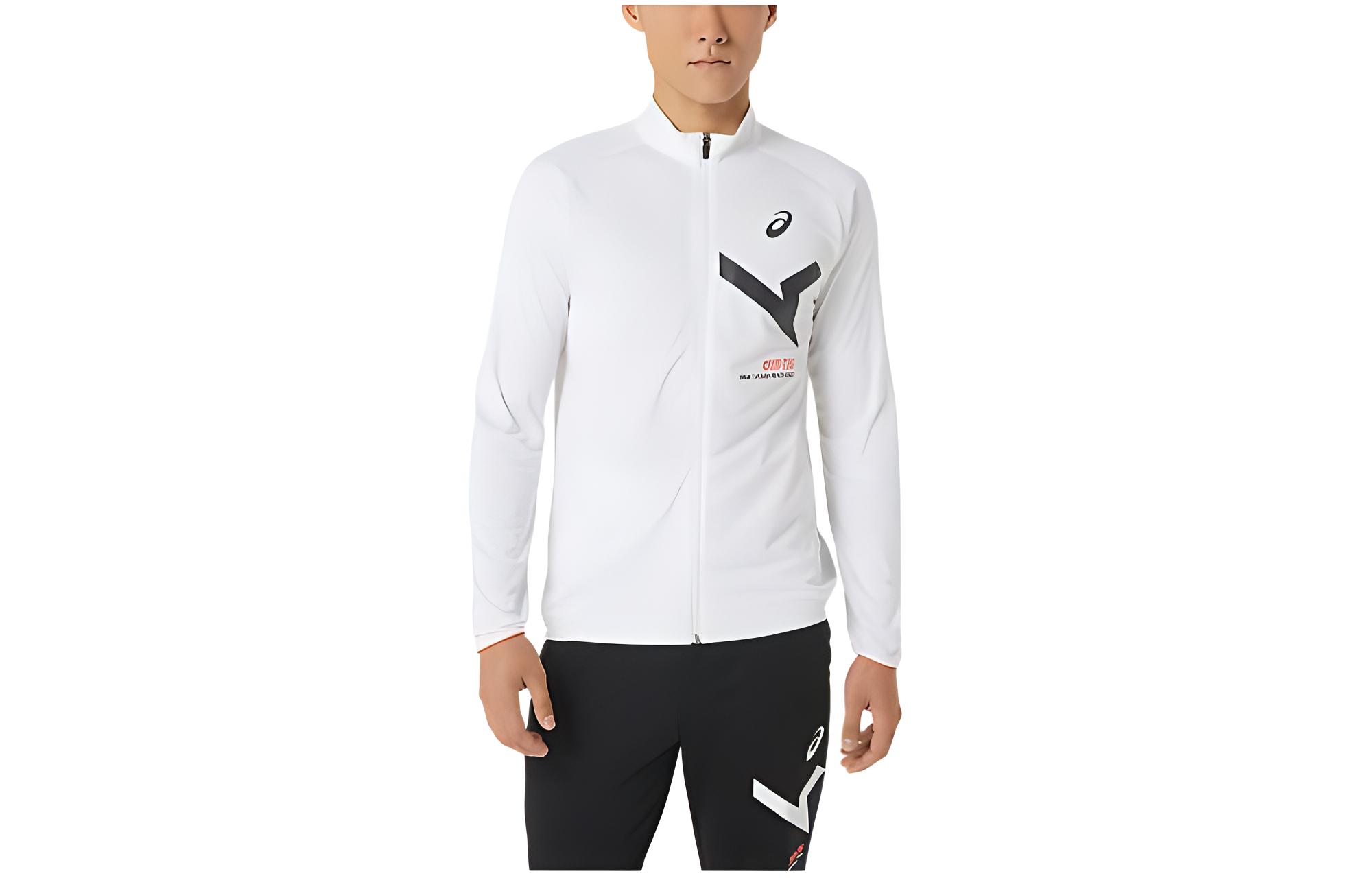 ASICS A-I-M Dry Stretch Logo Zip-Up Long Sleeve Jacket Men’s White 2031D996-100
