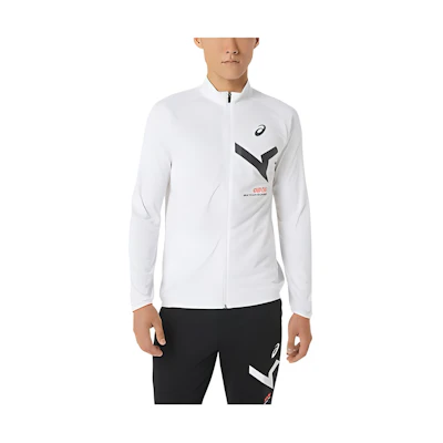ASICS A-I-M Dry Stretch Logo Zip-Up Long Sleeve Jacket Men’s White 2031D996-100