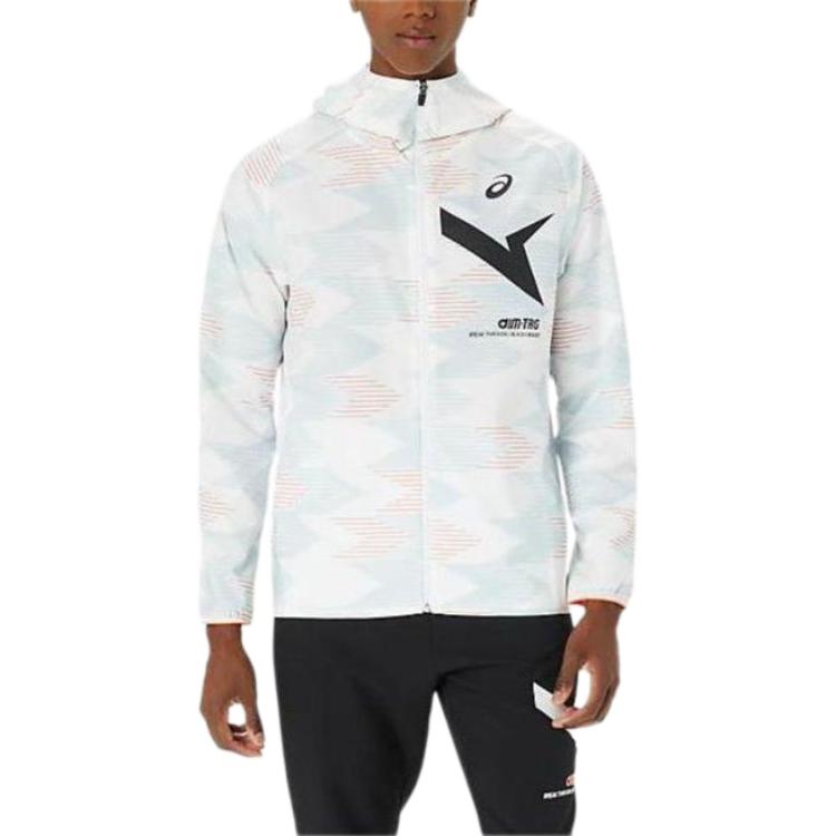 ASICS A-I-M Stretch Graphic Hoodie Jacket Unisex - Logo Print White 2031E532-100