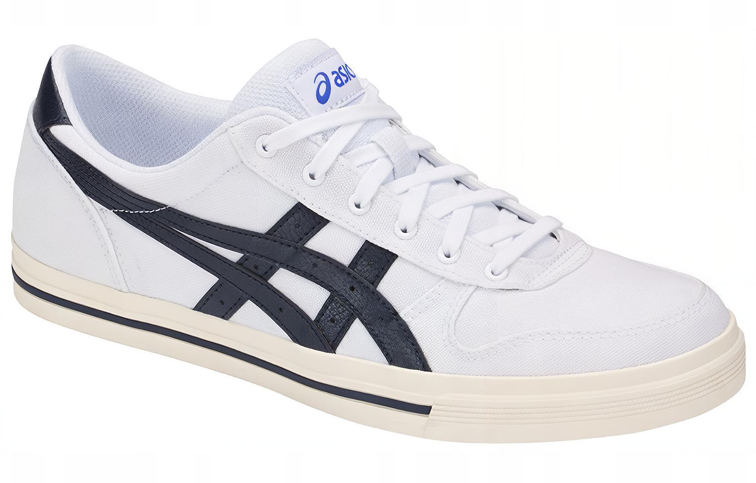 Lookbook Asics Aaron 潮流簡潔輕便透氣 低筒休閒板鞋 白藍色