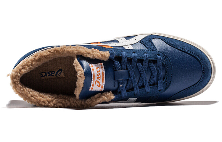 Lookbook ASICS Aaron Low-Top Sneakers ''Dunkelblau Orange Weiß'' H53XJ-5001