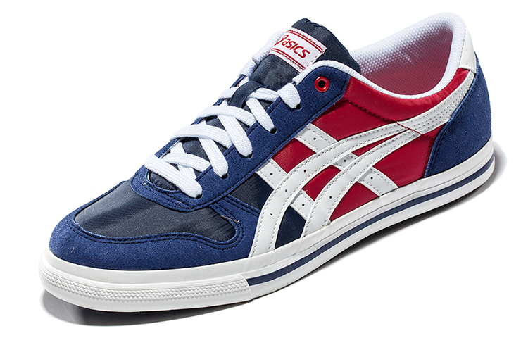 Lookbook アシックス Aaron ローカットスニーカー 紺/赤/白 H60XJ-5001