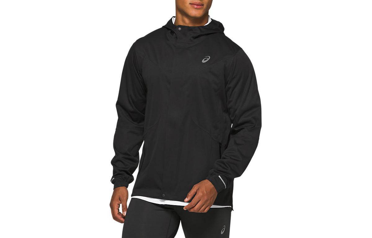 ASICS Accelerate Jacket Black Hoodie with Embroidered Logo and Zipper 2011A976-002