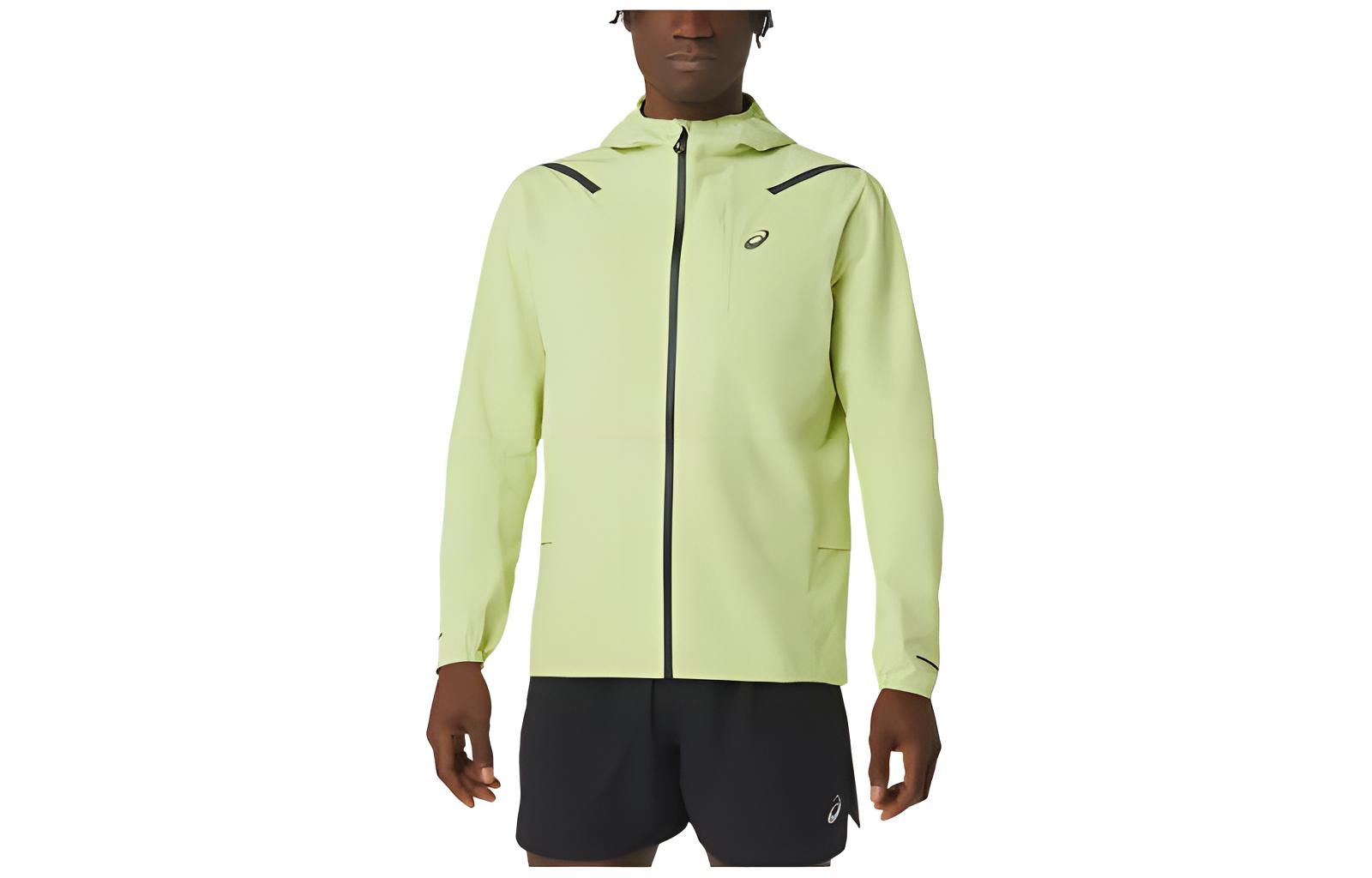 ASICS Accelerate Waterproof 20 Jacket Green Hooded Zip-Up Casual Coat 2011C242-750