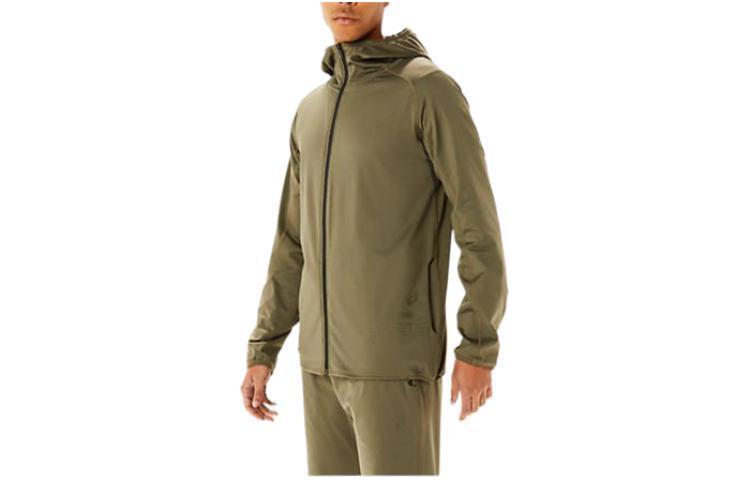 ASICS Actibreeze Jacquard Brushed Knit Jacket Green Hoodie Zip-Up Jacket 2031D040-301