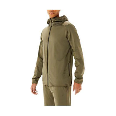 ASICS Actibreeze Jacquard Brushed Knit Jacket Green Hoodie Zip-Up Jacket 2031D040-301