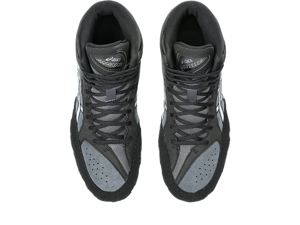 Sizing ASICS Aggressor 6 Zapatos de Lucha Libre Negro/Plata Pura 1081A067-001