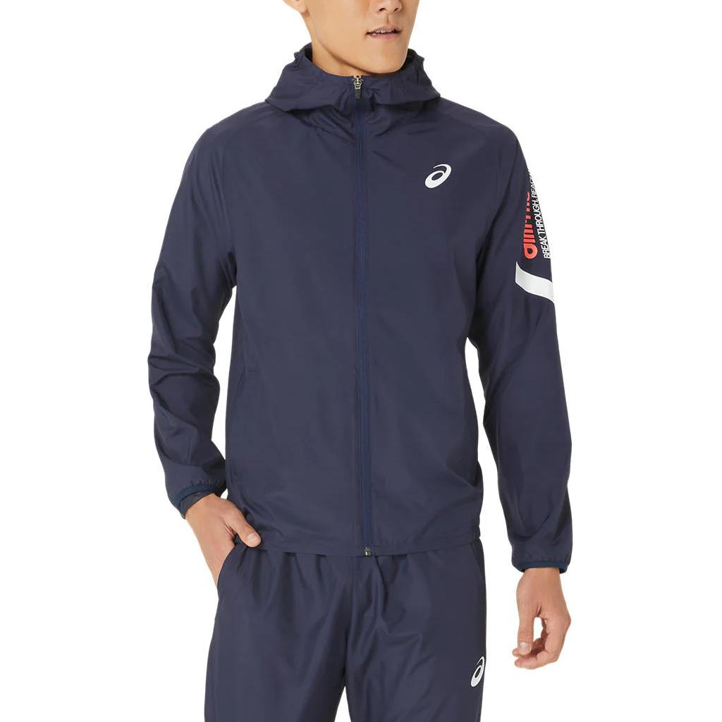 ASICS AIM-TRG A-I-M Logo Print Zip-Up Hoodie Jacket Midnight () 2031E256-400