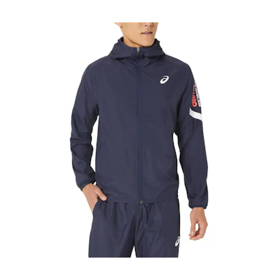 ASICS AIM-TRG A-I-M Logo Print Zip-Up Hoodie Jacket Midnight () 2031E256-400