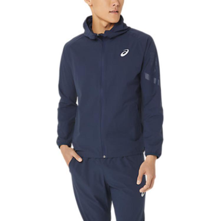ASICS AIM Waterproof Stretch Hoodie Jacket Unisex - Dark Navy 2031E258-400