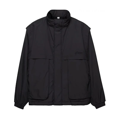 ASICS AW24 Convertible Padded Blouson Black Unisex Waterproof Outdoor Jacket 2203A282-001
