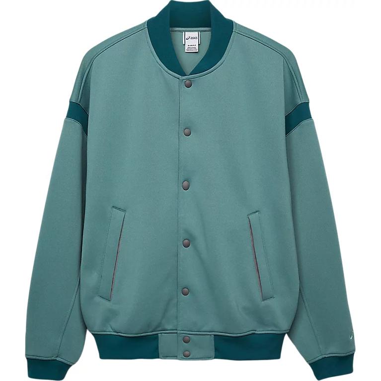 ASICS AW24 Knit Varsity SportStyle Unisex Jacket in Celadon Green 2203A284-300