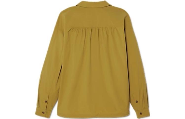 Lookbook 아식스 배지 옐로우 유니섹스 루즈핏 긴팔 셔츠 싱글 버튼 카라 2203A229-750