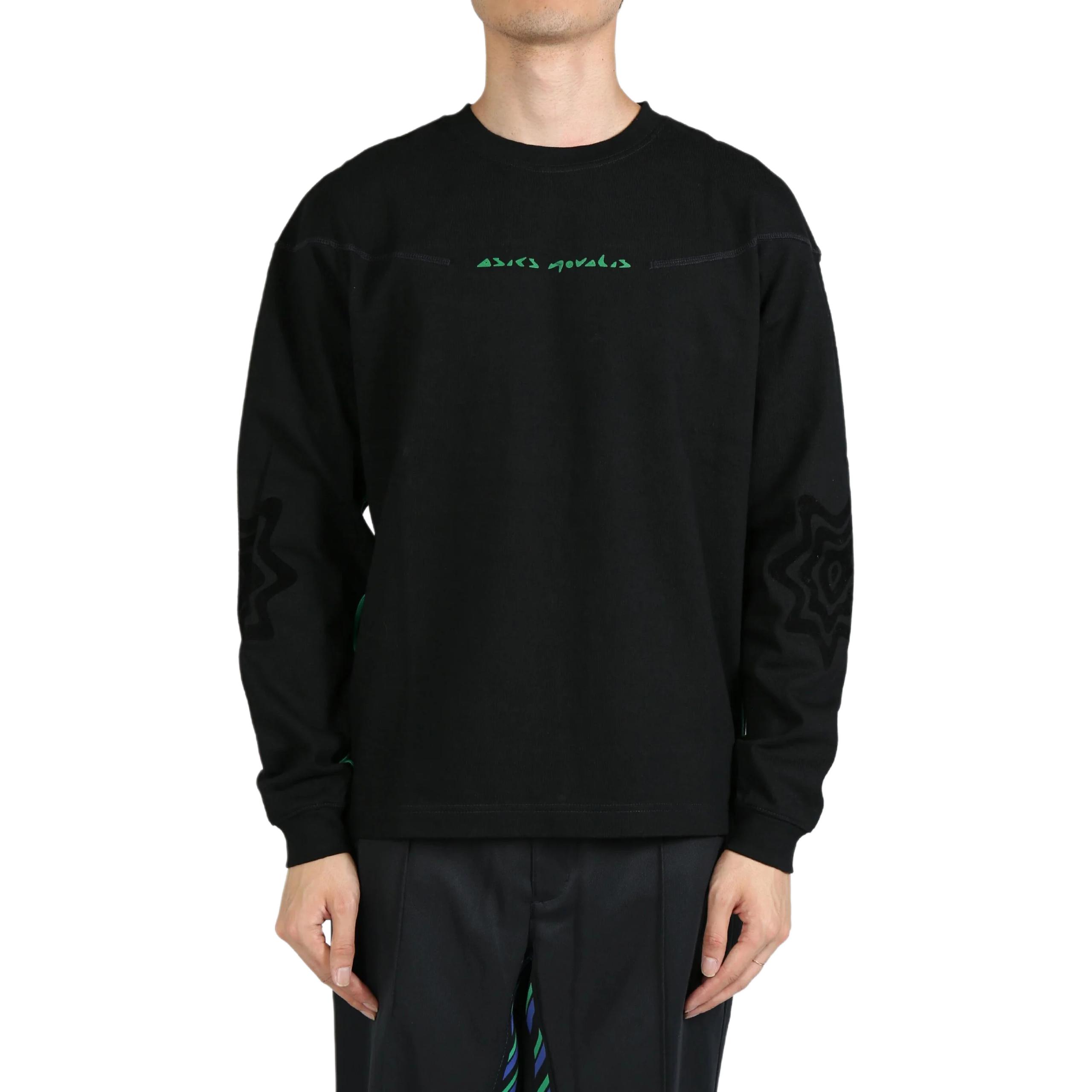 ASICS Black Crewneck Sweatshirt with Letter Print 2203A305-001