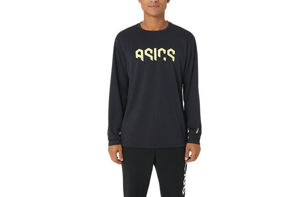 ASICS Black Crewneck Sweatshirt with Logo Print Long Sleeve 2031E230-004