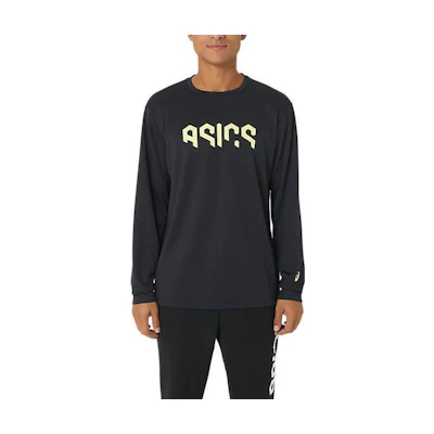 ASICS Black Crewneck Sweatshirt with Logo Print Long Sleeve 2031E230-004
