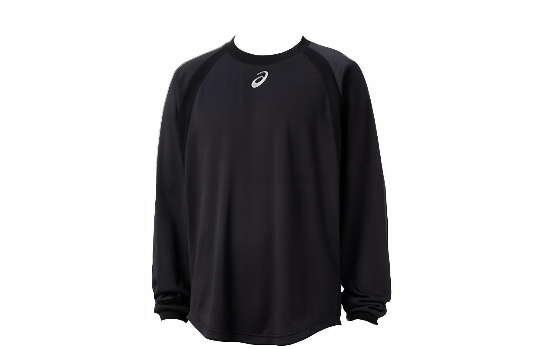 ASICS Black Crewneck Sweatshirt with Solid Logo Embroidery 2121A342-001