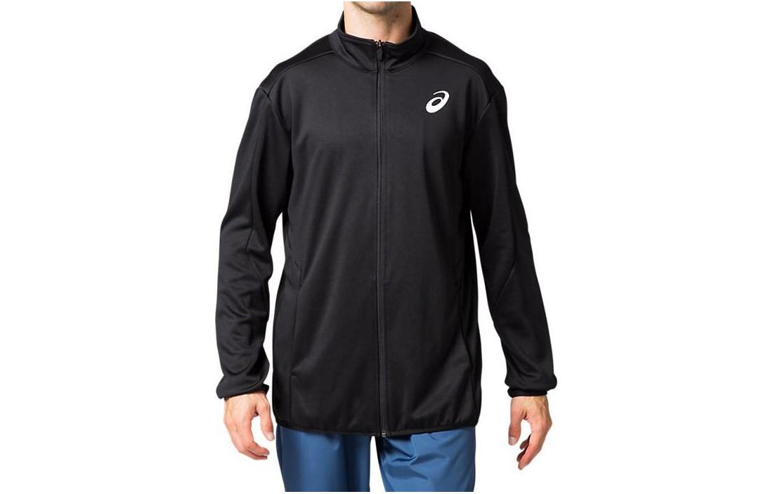ASICS Black Full-Zip Track & Field Jacket with Solid Color Design 2091A176-001